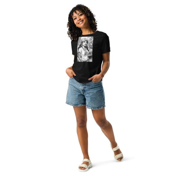Lowrider Chica - Black and White art | Women's Relaxed T-Shirt